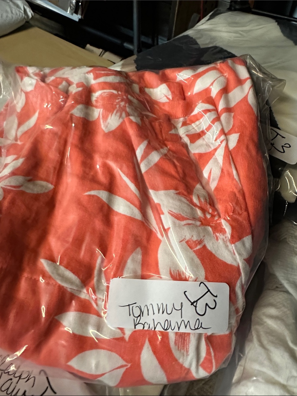 Tommy Bahama XS orange-white tropical floral linen button down sleeveless dress - Picture 12 of 12